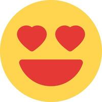 A yellow smiley face with two hearts vector