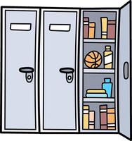 Locker with basketball and books vector