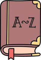 A book with the letter a and z on it vector
