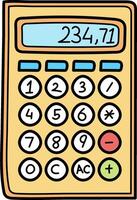 A cartoon calculator with the number 24, 11, and 11 vector