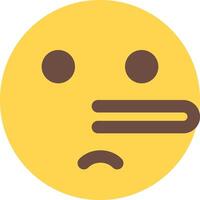 A yellow smiley face with a nose and mouth vector