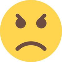 A yellow emoticion with an angry face vector