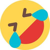 A crying emoticion with a tear drop vector