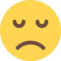 A sad emoticor with closed eyes vector
