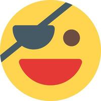 A smiley face with a pirate hat and eye patch vector