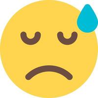 Sad emoticor with tear vector