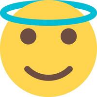 A smiling emoticion with an angel halo vector