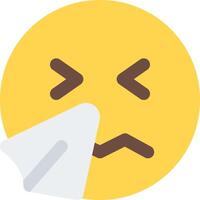 Sick emoji with a tissue vector