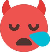 A red devil with a blue tongue vector