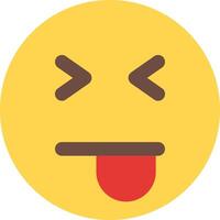 A yellow emoticion with a red tongue vector