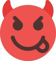 Devil emoji with tongue out vector