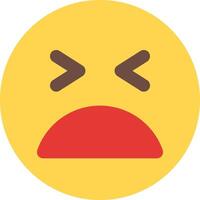 A sad face emoji with a red nose vector