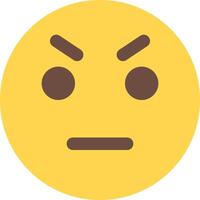 A yellow emoticion with an angry face vector