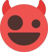 A red devil face with a smile vector