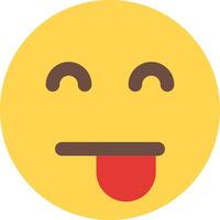 A yellow emoticion with a tongue sticking out vector