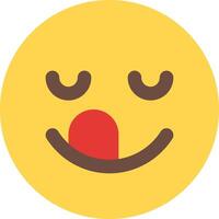 A yellow smiley face with a red tongue vector