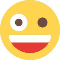 A smiling emoticion with a red tongue vector