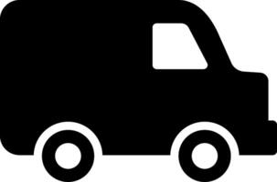A black and white van icon on a white background vector
