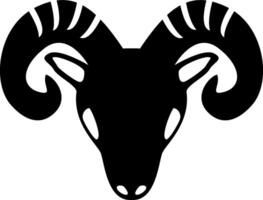 A black and white ram head silhouette on a white background vector