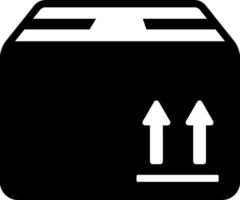 A black and white image of a box with two arrows vector