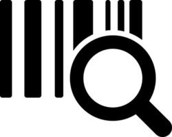 A barcode with a magnifying glass and a magnifying glass vector