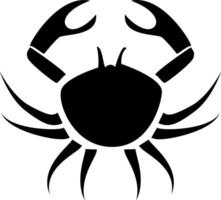 A black and white crab silhouette on a white background vector