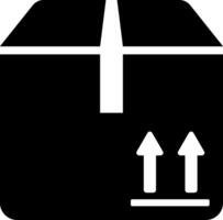 A black and white image of a box with two arrows vector