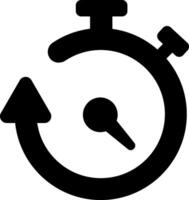 A black and white stopwatch icon on a white background vector