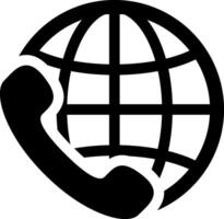 A globe and phone icon on a white background vector