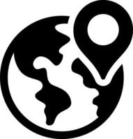 A black and white globe with a pin on it vector