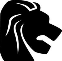 A lion head silhouette on a white background vector