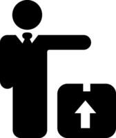 Businessman with suitcase and arrow vector