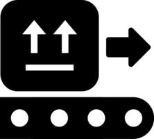 A black and white icon of a robot with arrows pointing up vector