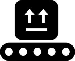 A black and white icon of a robot with a face vector