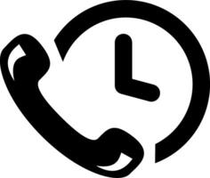 A phone call icon with a clock on it vector