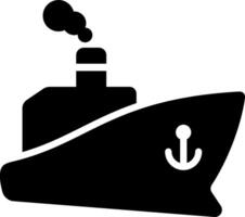 A black and white ship with an anchor vector