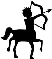 A silhouette of a man on a horse with a bow and arrow vector
