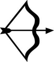 A black and white arrow with a bow on it vector