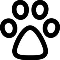 A black and white paw print on a white background vector