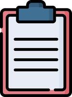 Clipboard icon with a pen and paper vector