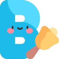 A cartoon letter b with a smiley face and a toy vector