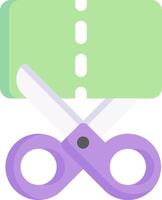 Scissors cutting a piece of paper vector