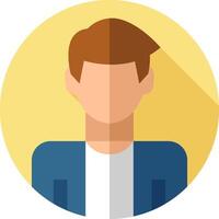 A man with long hair is in a flat design vector