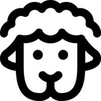 A black and white sheep head icon vector