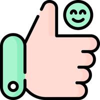 A thumbs up icon with a smiley face vector