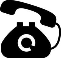A black and white telephone icon on a white background vector