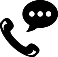 A phone call icon with a speech bubble vector