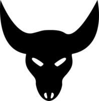 A black bull head with horns on a white background vector