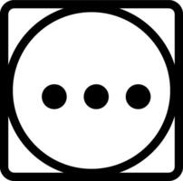 A black and white image of a circle with three dots vector