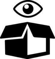 An eye is looking out of a box with a box inside vector